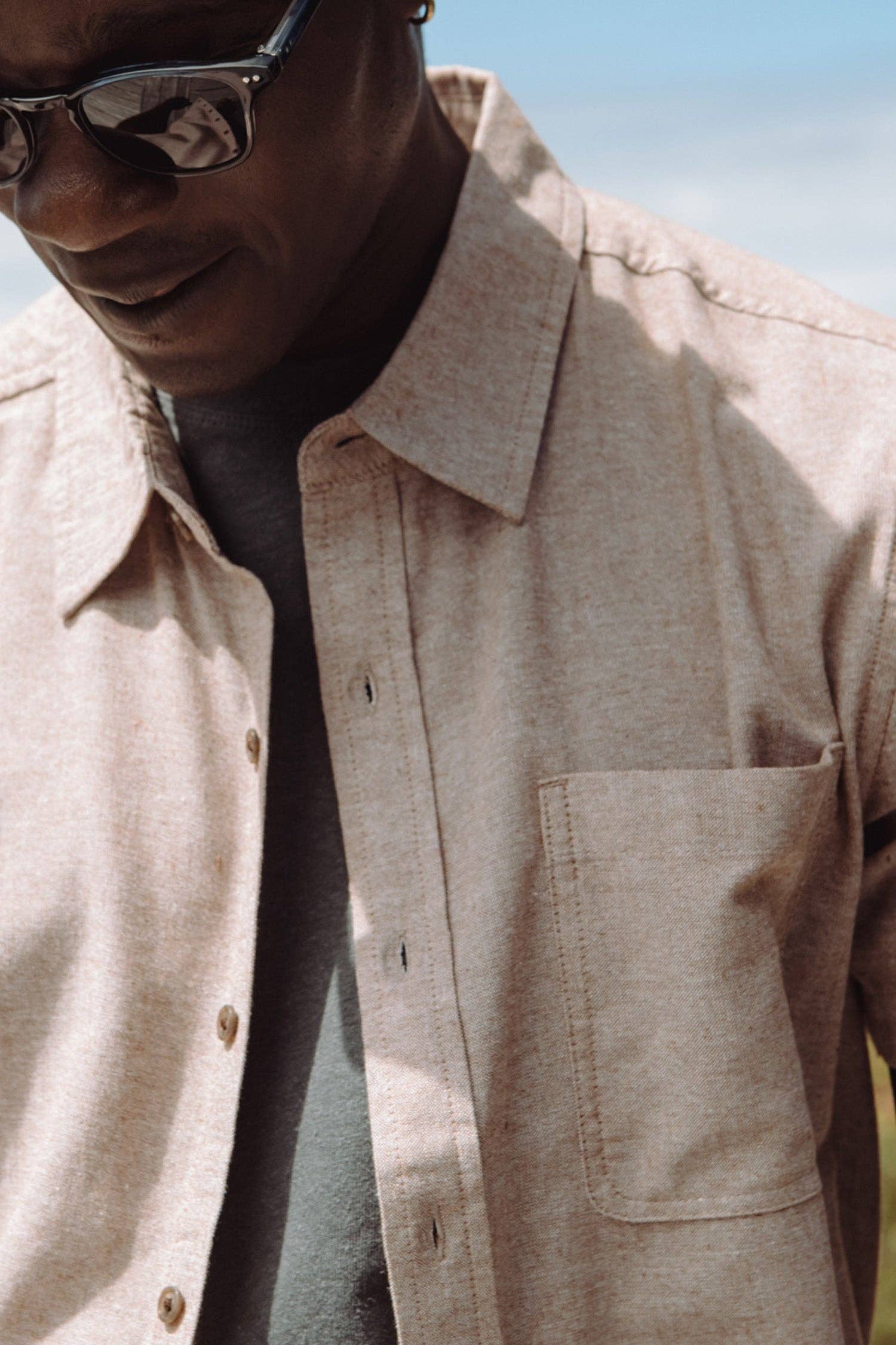 Bridge & Burn - Malcolm Shirt / Rust Chambray