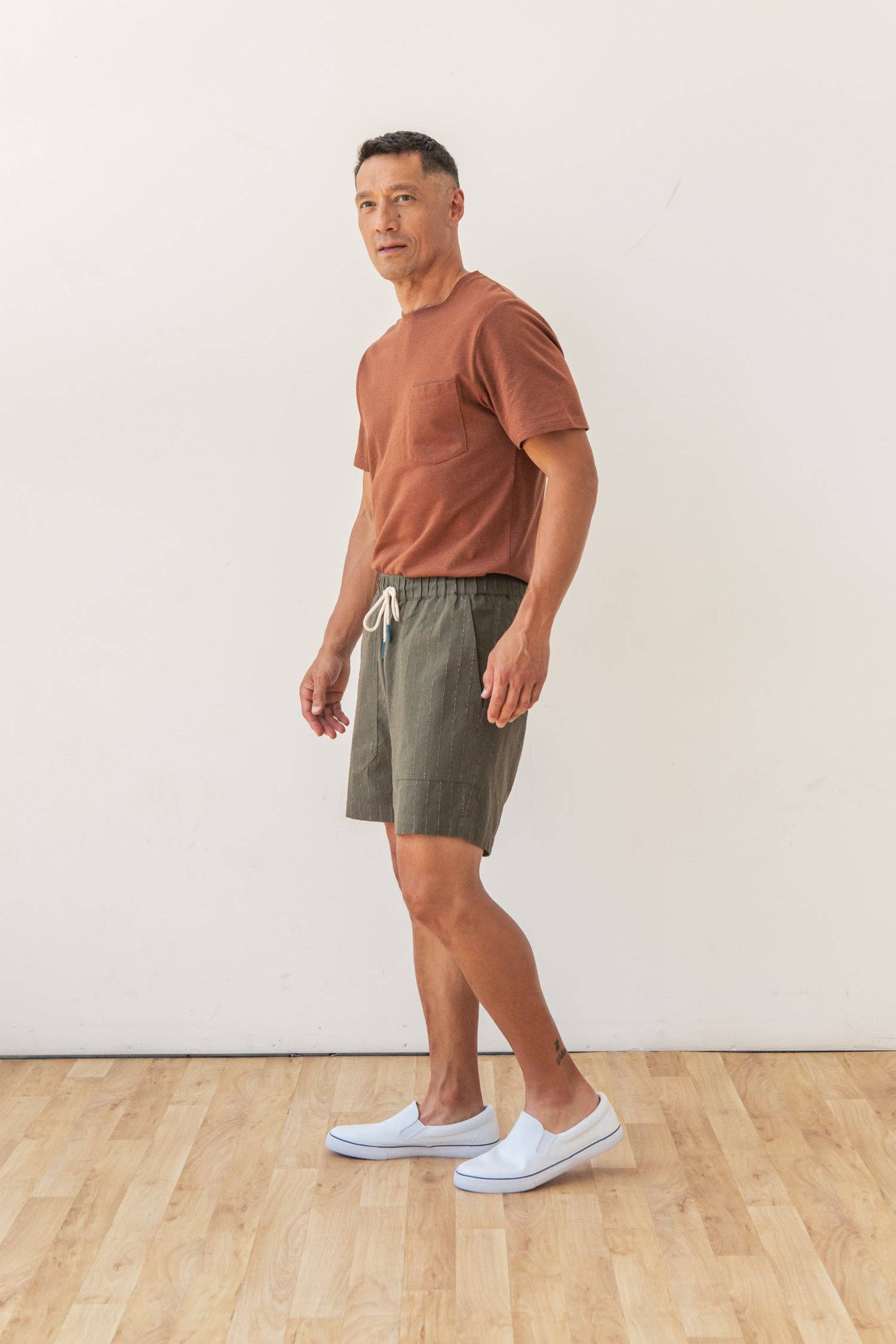Bridge & Burn - Noah Short / Olive Stripe - Olive Stripe