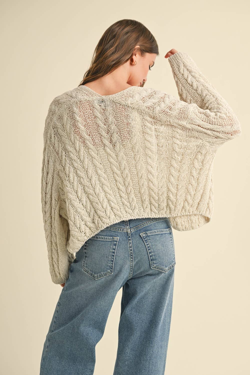 Lydia Lightweight Cardigan in Stone