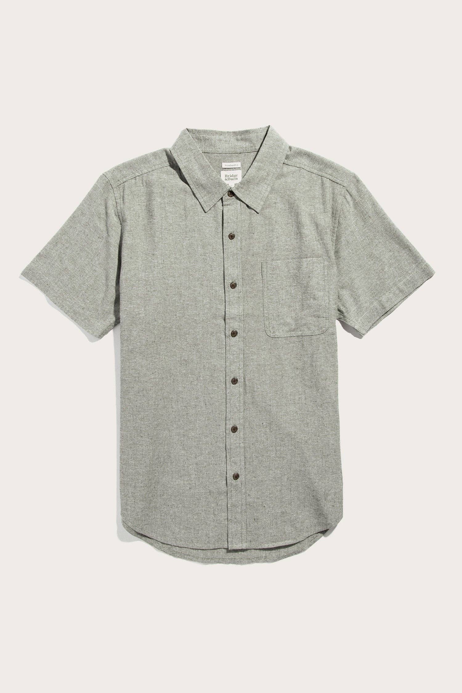 Bridge & Burn - Malcolm Shirt / Sage Chambray - Sage Chambray
