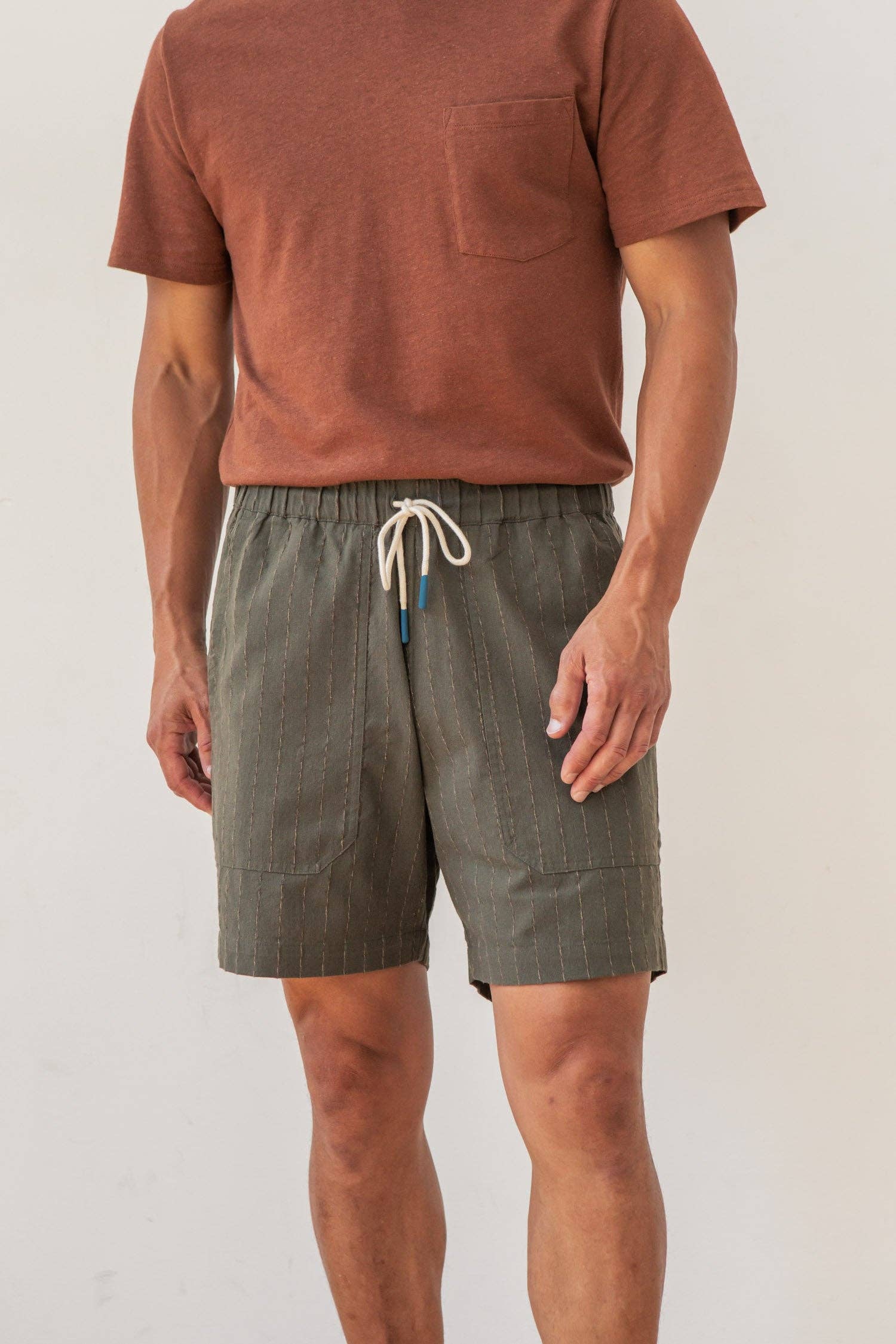 Bridge & Burn - Noah Short / Olive Stripe - Olive Stripe