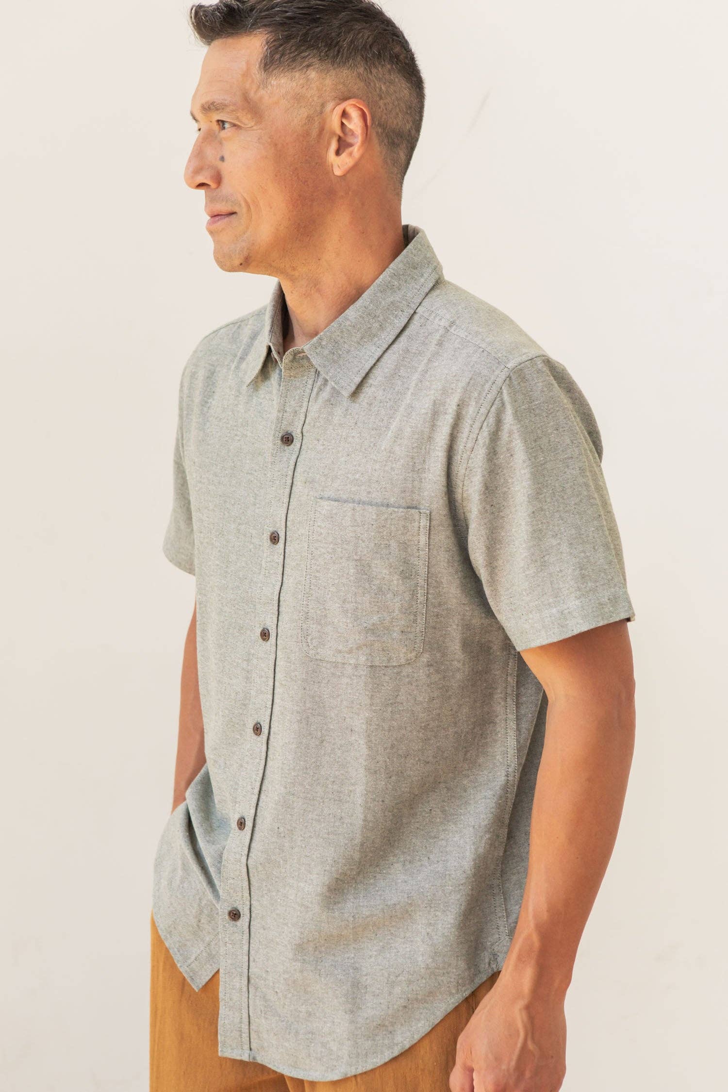 Bridge & Burn - Malcolm Shirt / Sage Chambray - Sage Chambray