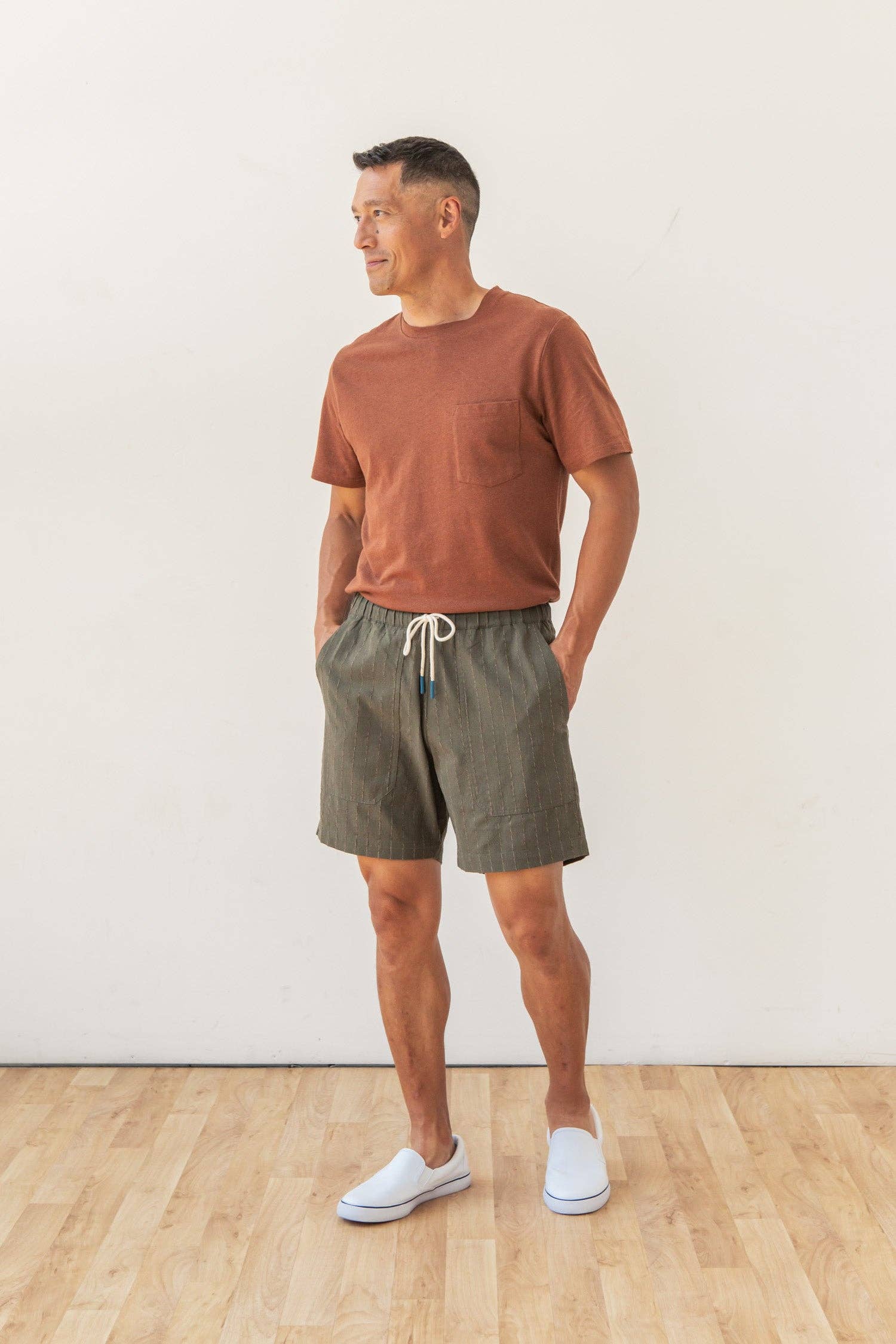 Bridge & Burn - Noah Short / Olive Stripe - Olive Stripe