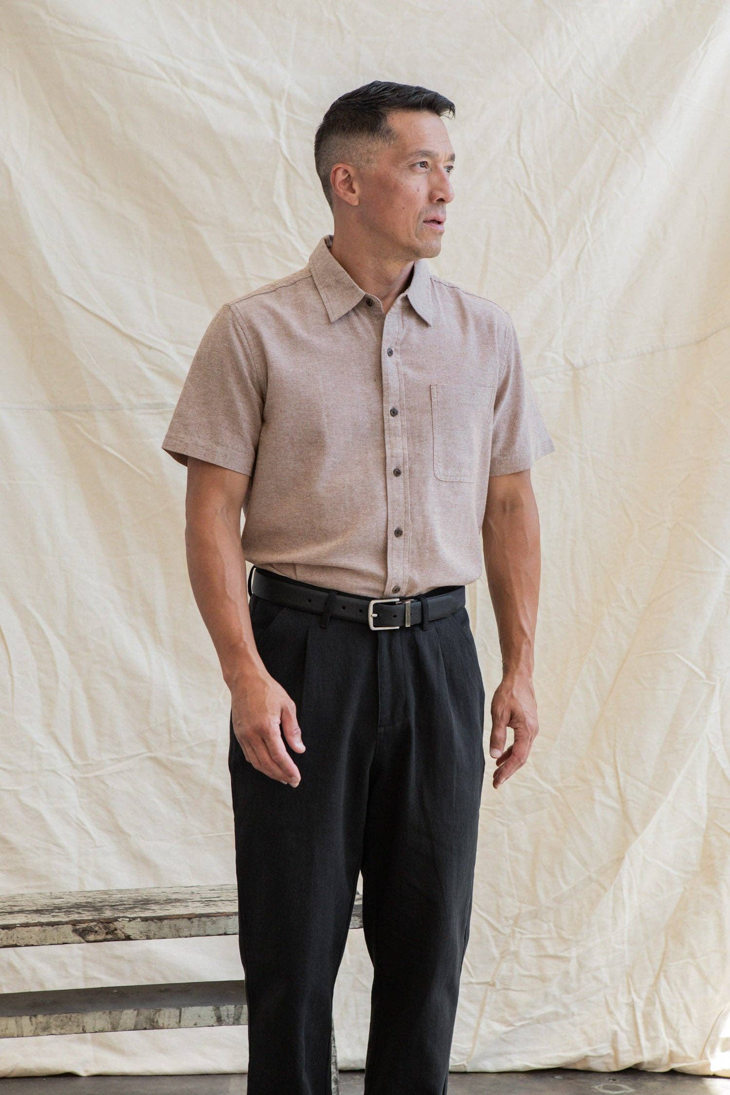 Bridge & Burn - Malcolm Shirt / Rust Chambray