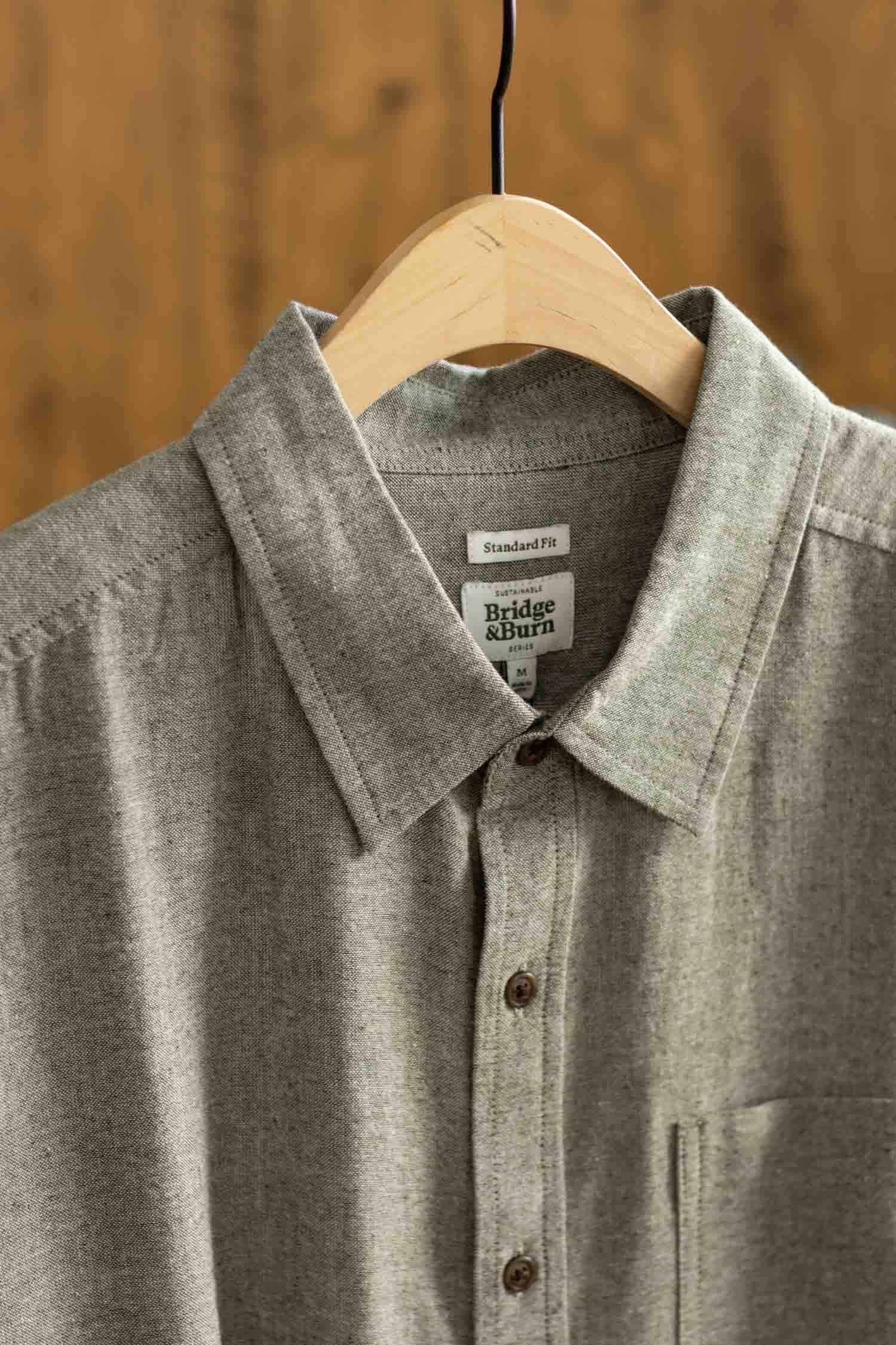 Bridge & Burn - Malcolm Shirt / Sage Chambray - Sage Chambray