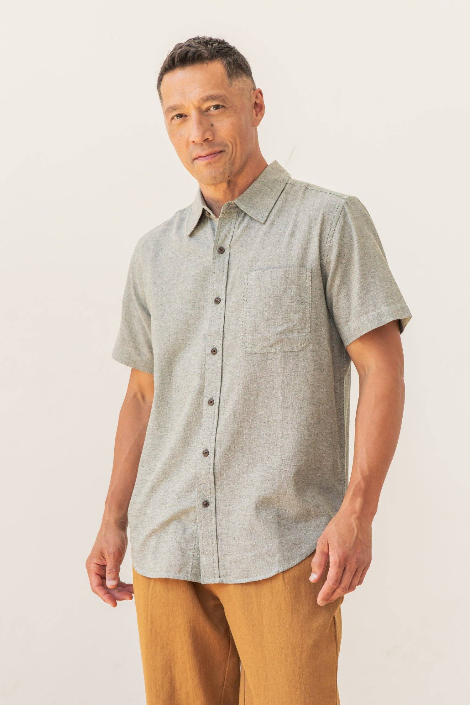 Bridge & Burn - Malcolm Shirt / Sage Chambray - Sage Chambray