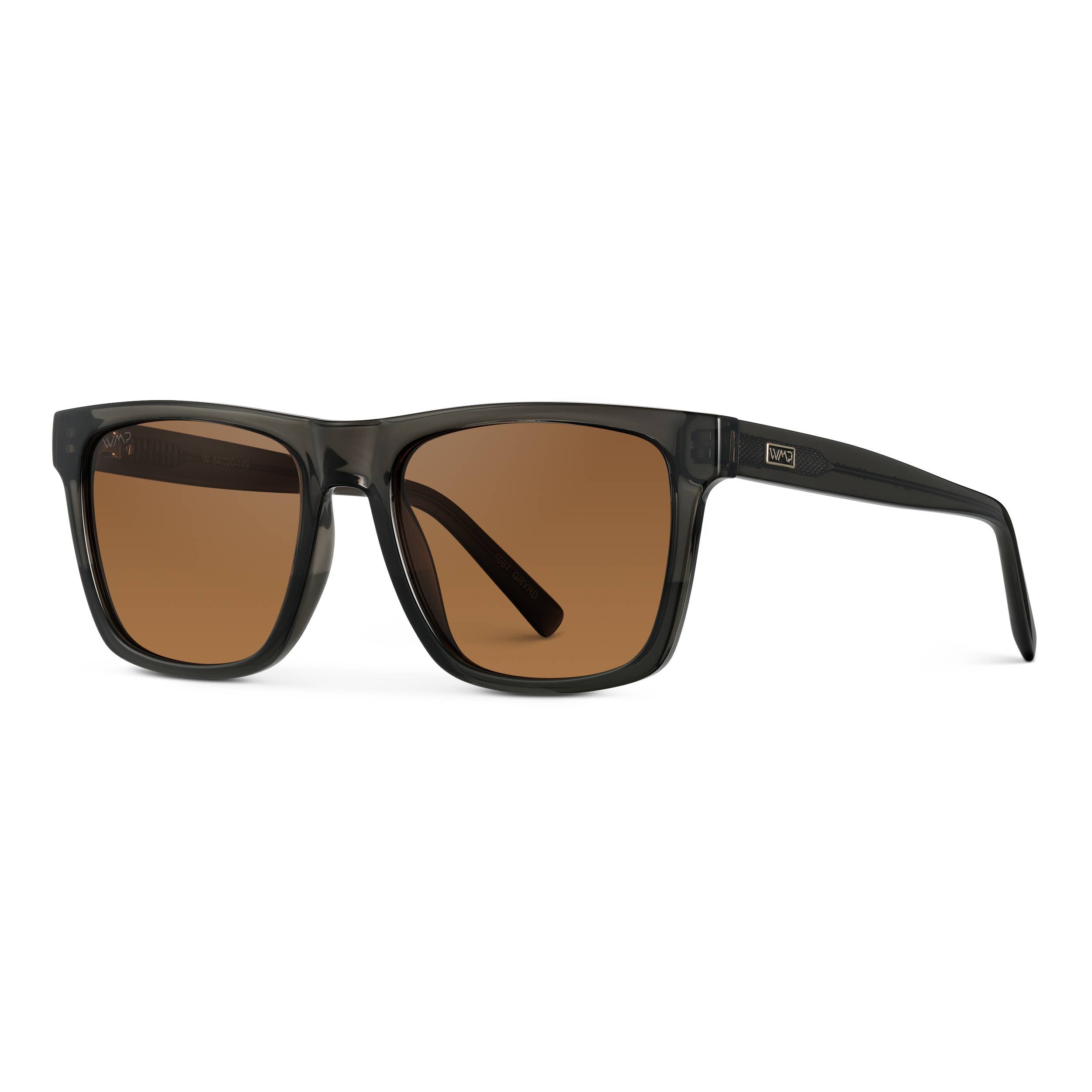 Denver Polarized Square Sunglasses - Crystal Carbon Fade/Terracotta Lens