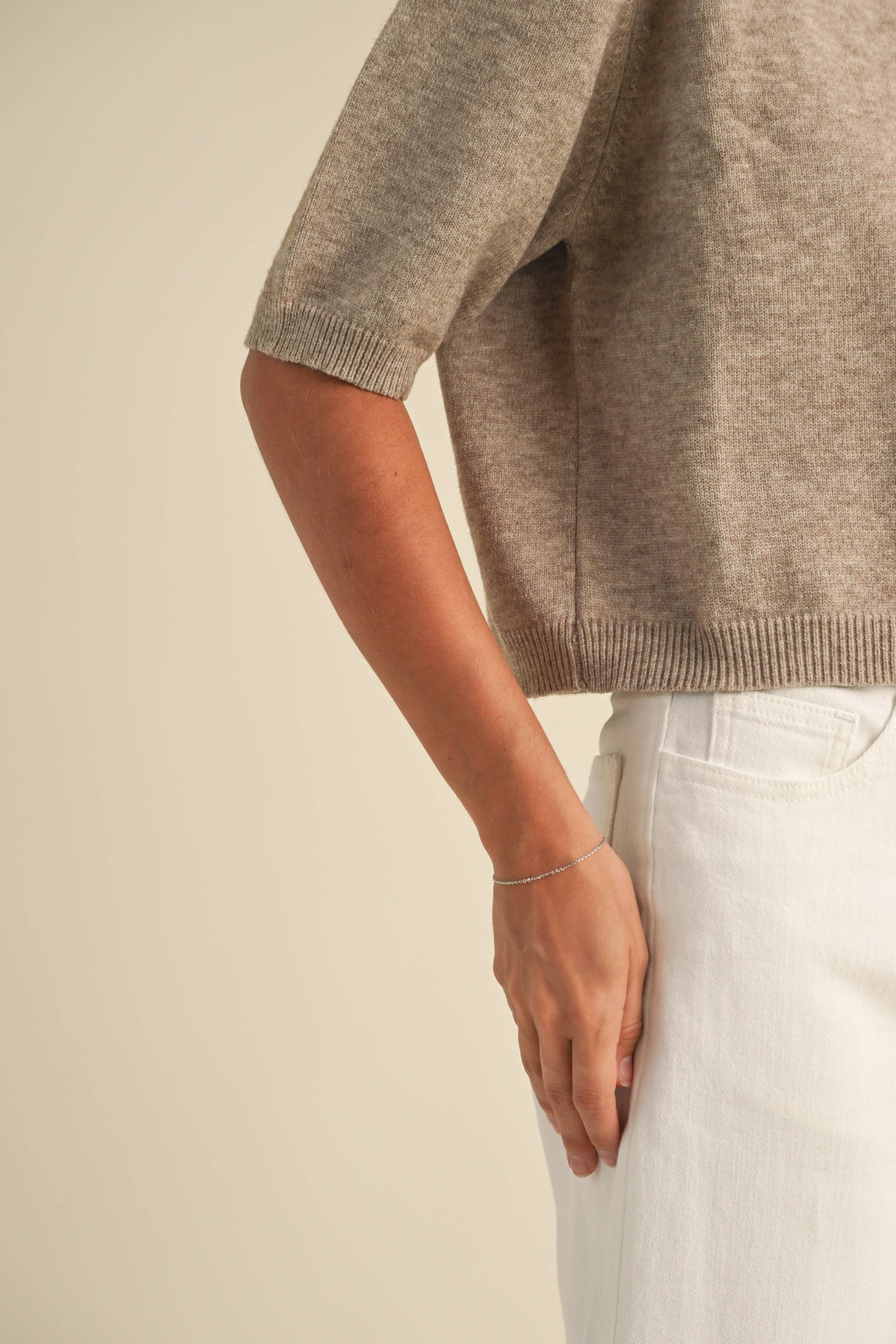 Cafe Short Sleeve Sweater