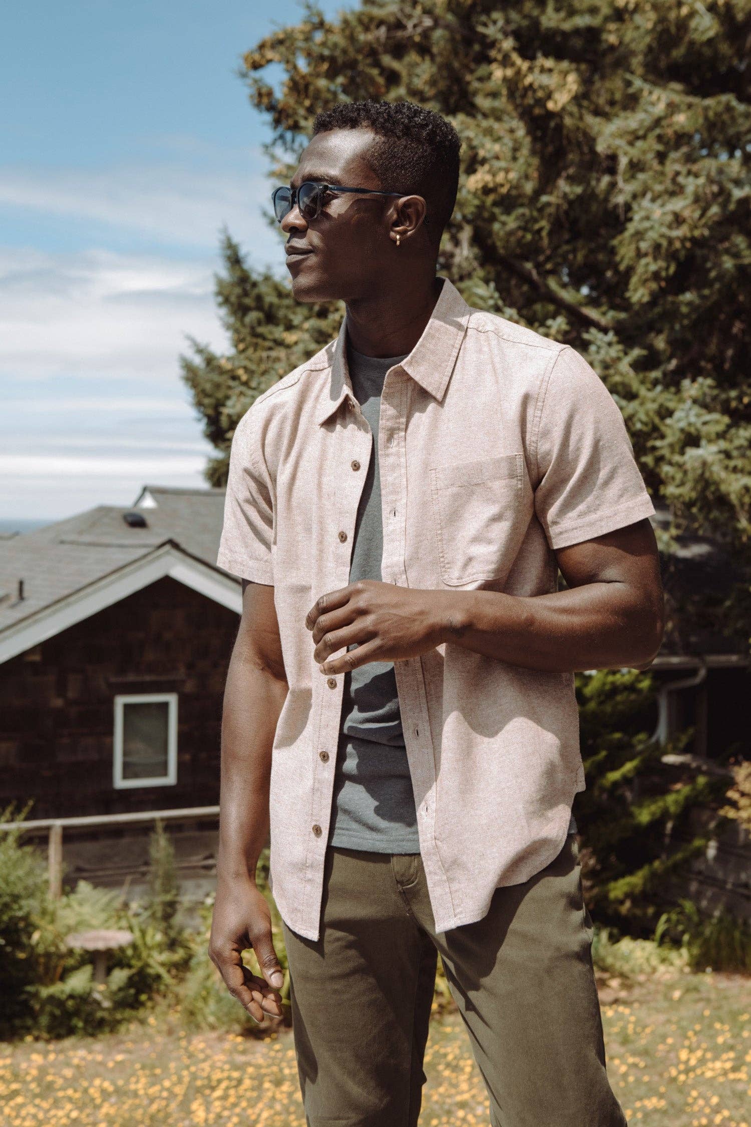 Bridge & Burn - Malcolm Shirt / Rust Chambray
