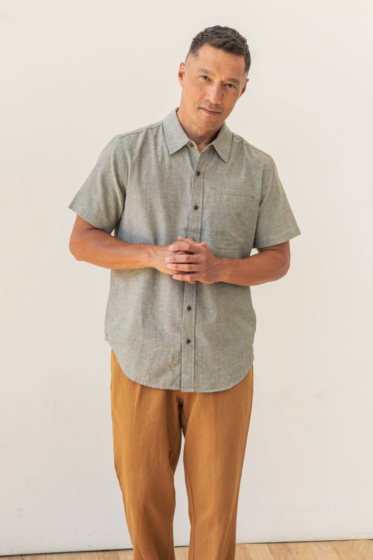 Bridge & Burn - Malcolm Shirt / Sage Chambray - Sage Chambray