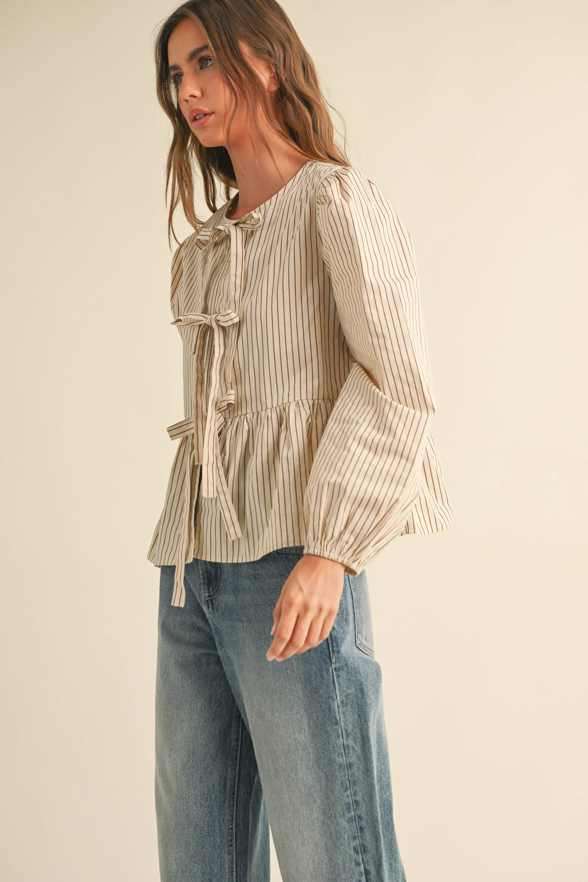 Sweet Caroline Tie Front Blouse