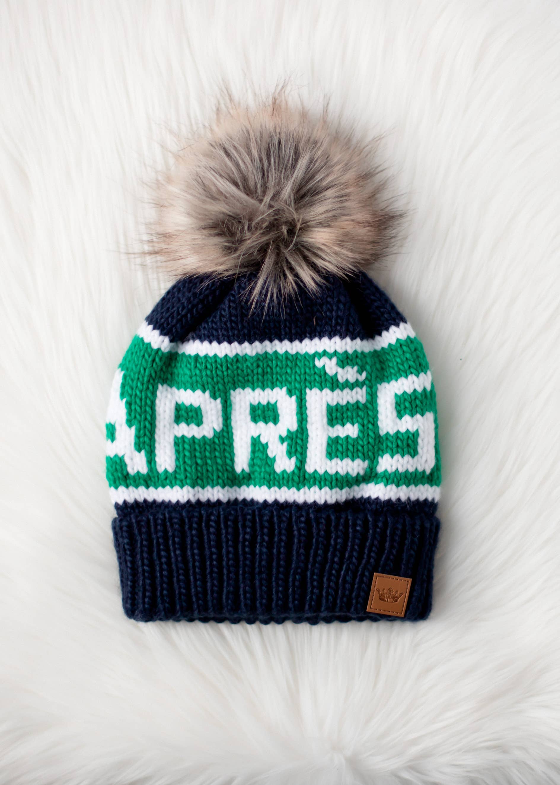 Navy Apres Pom Hat