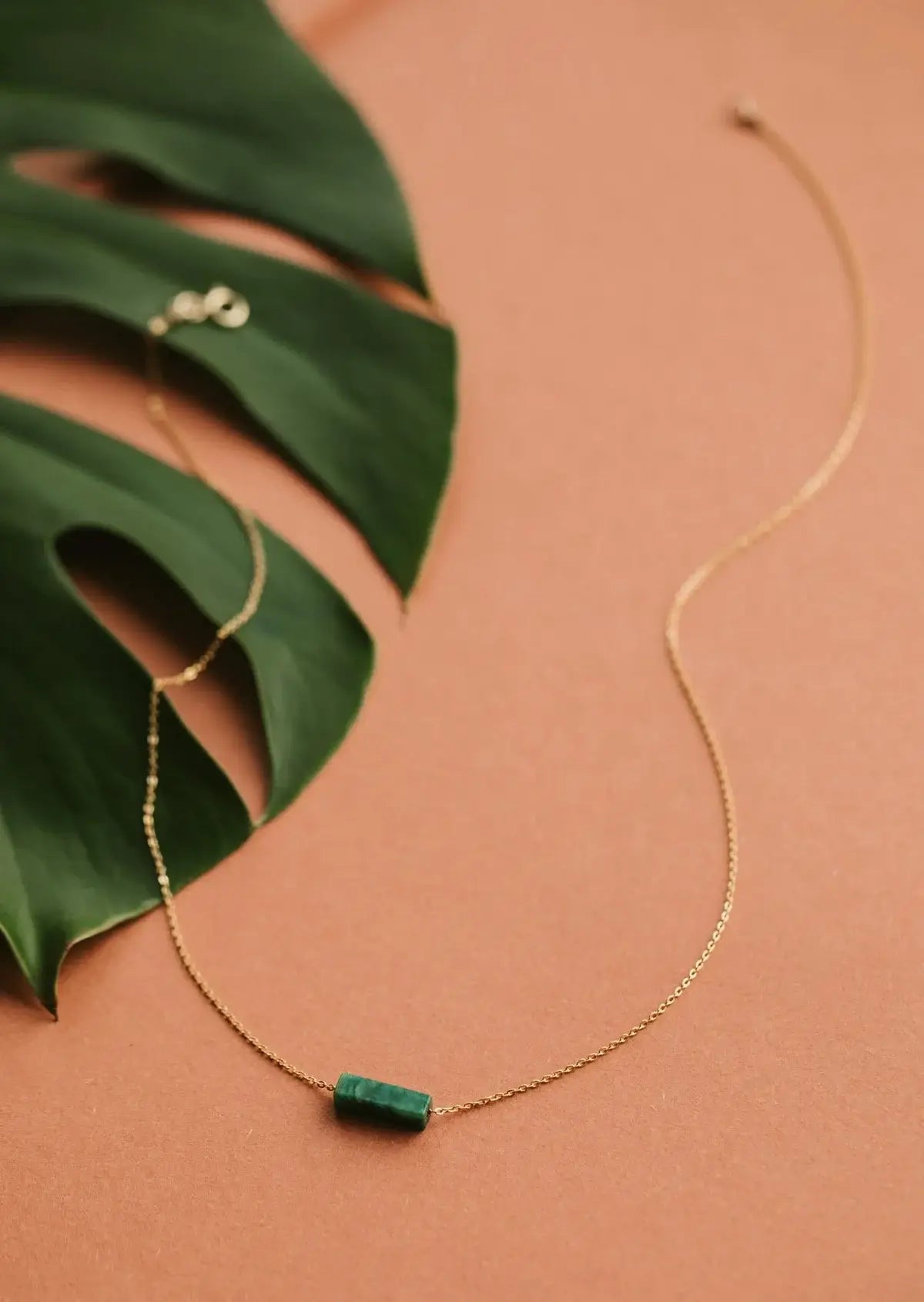 Gemma Necklace in Jade or Labradorite