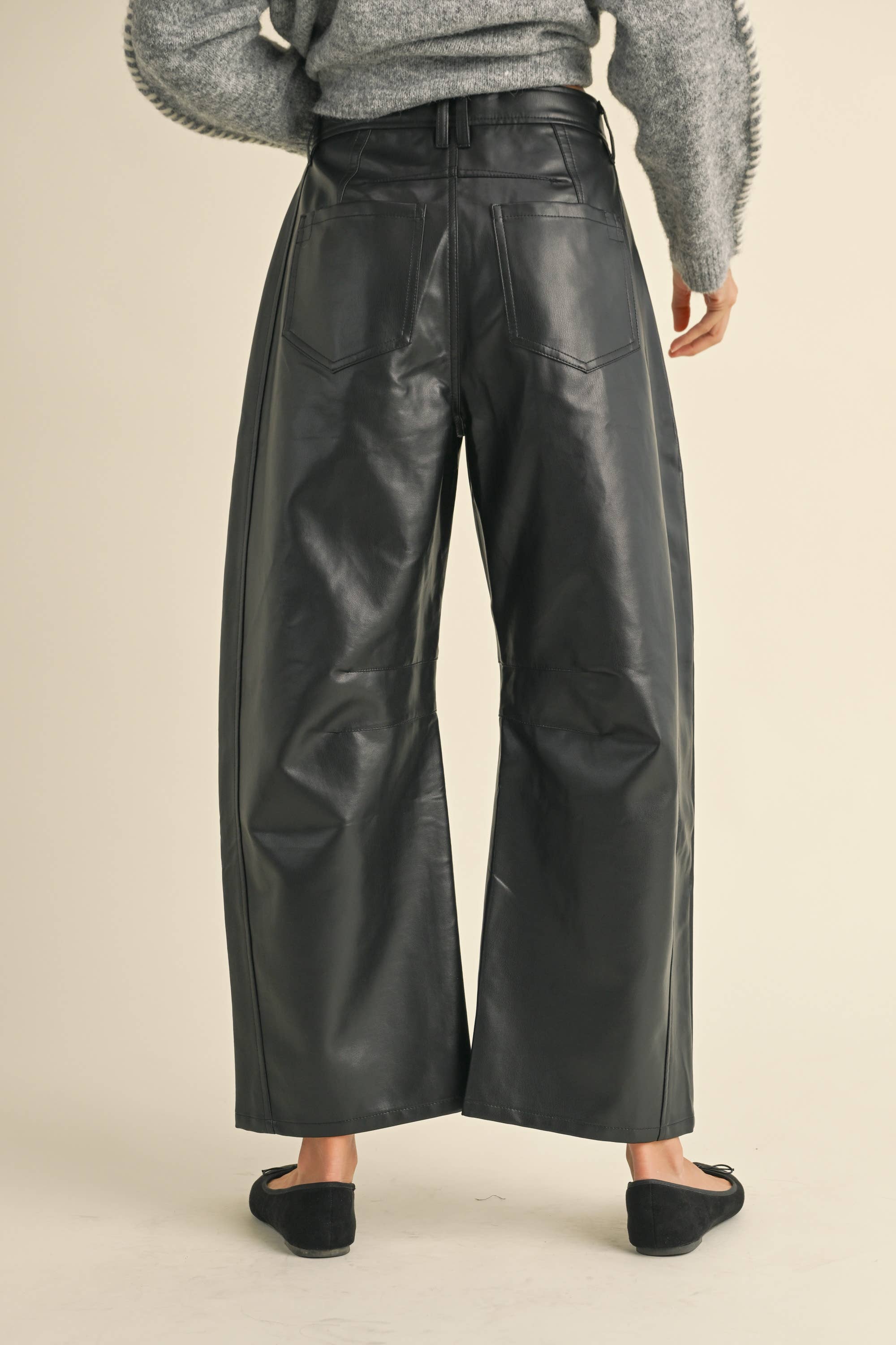 Theo Barrel Pleather  Pants