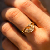 Solid Gold Diamond Fly Me To the Moon Ring