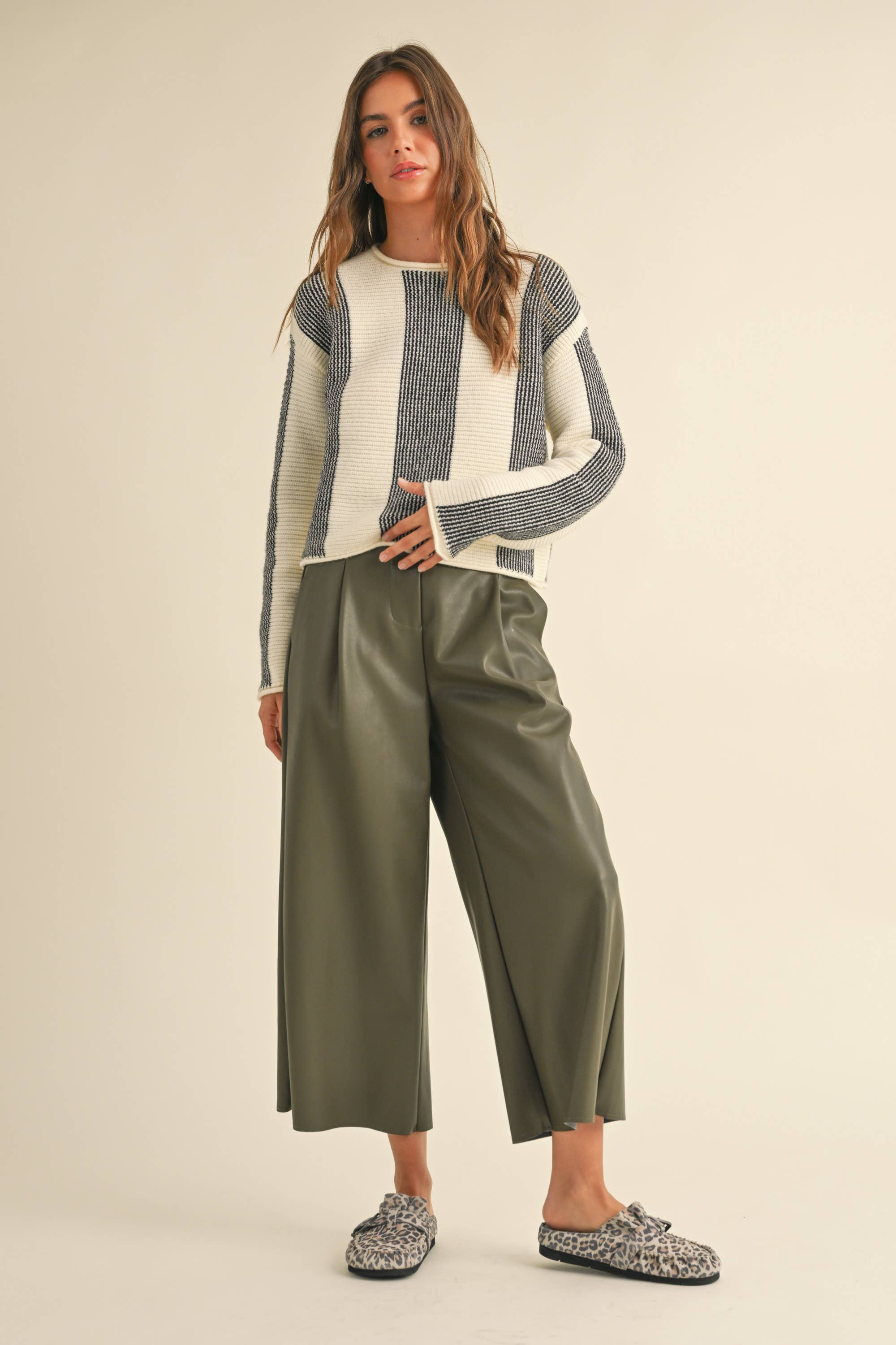 Penny Pleather Cropped Pants