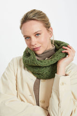 Newport Aran Cable Snood - Green