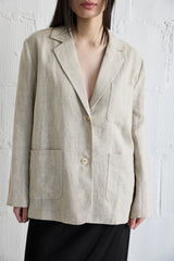 The Lillian Oversized White Linen Blazer