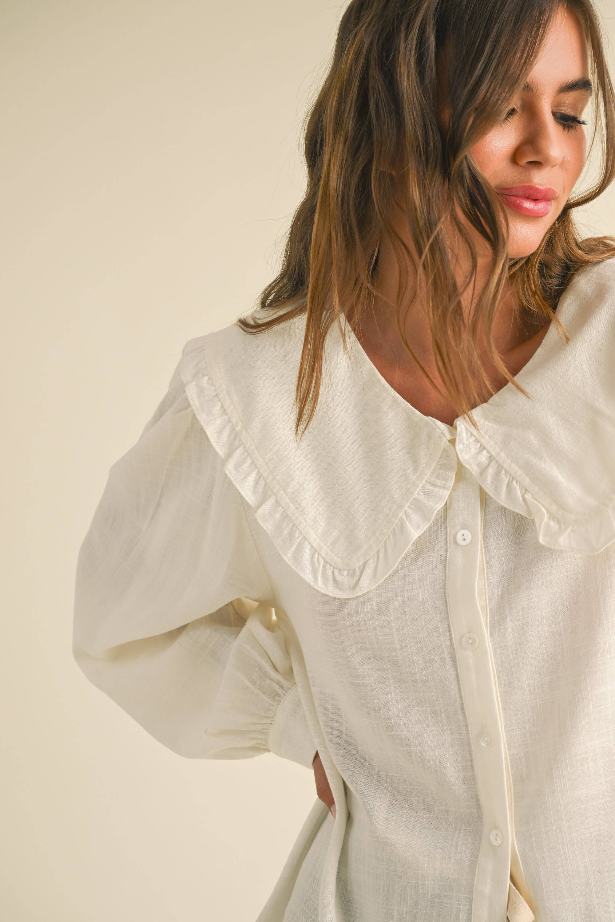 Peter Pan Collar Cotton Blouse