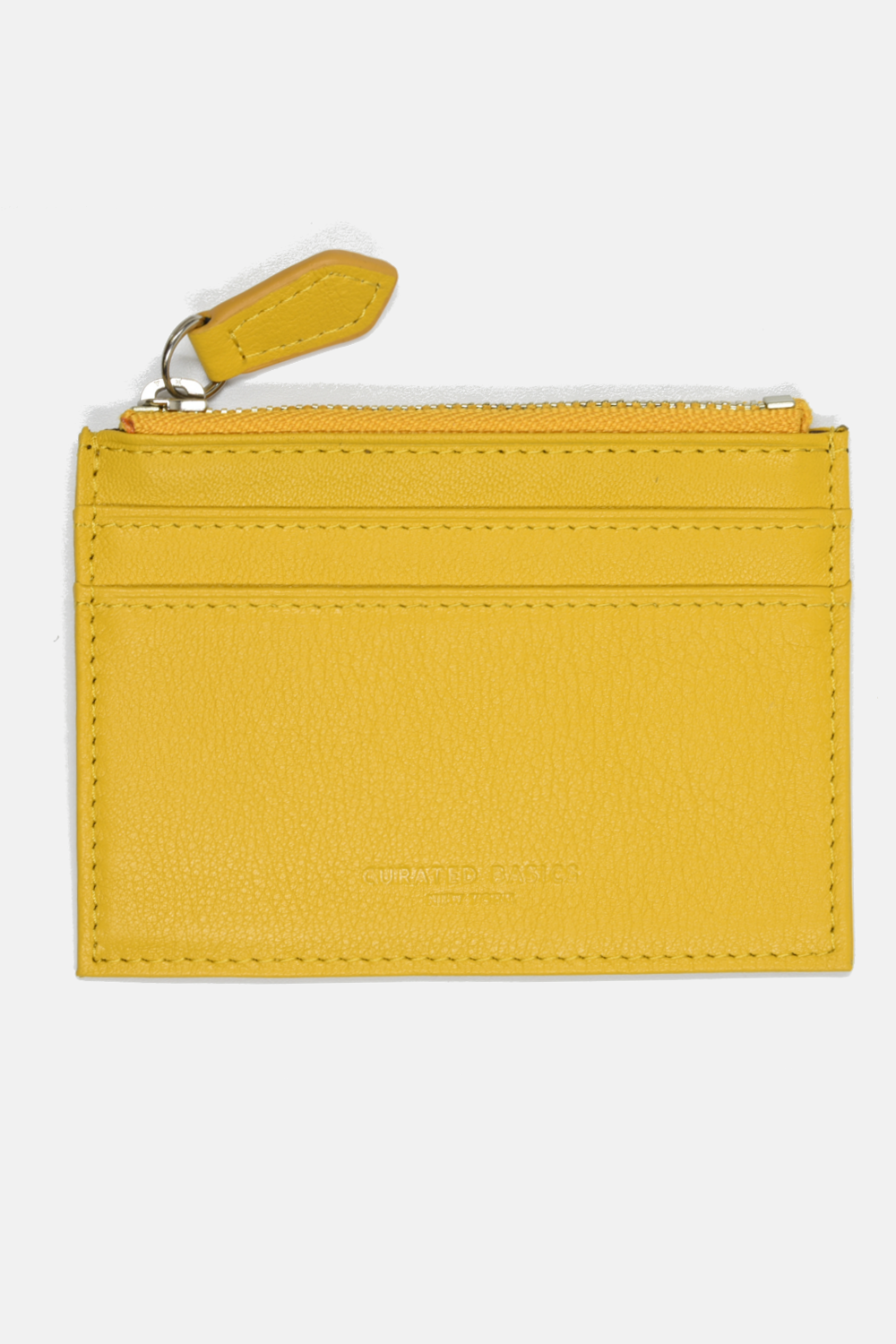 Zipper Leather Cardholder in Green, Yellow or Grey