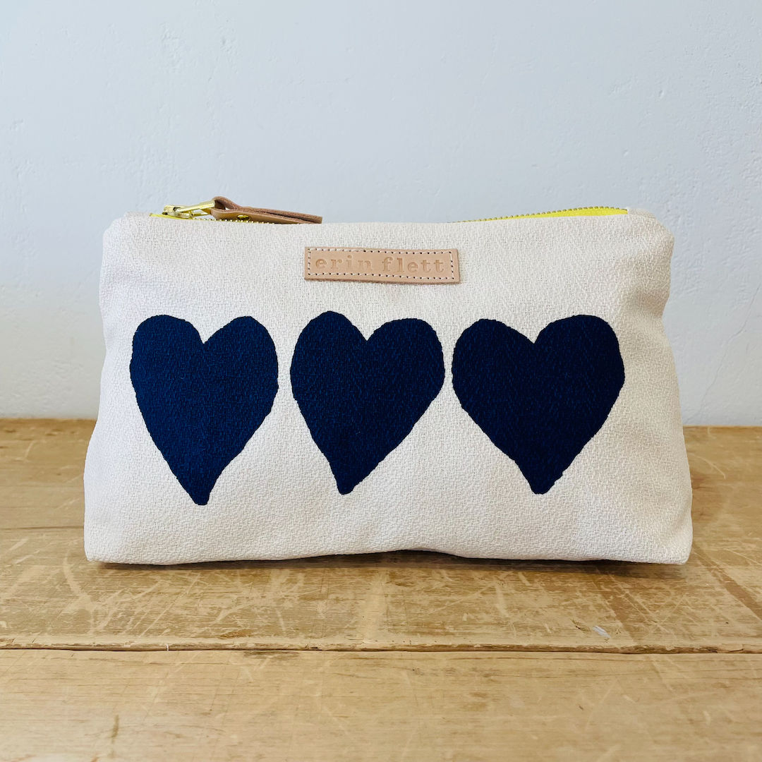 Handmade Navy Heart Laura Bag