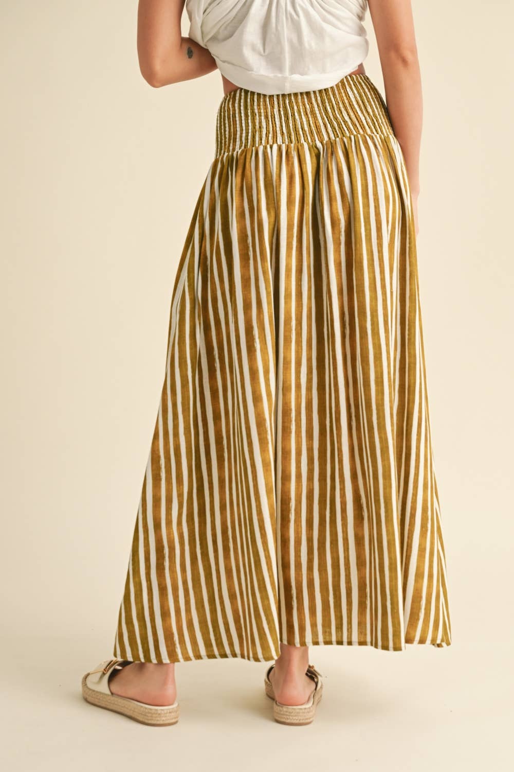 Leah Lemongrass Striped Skirt