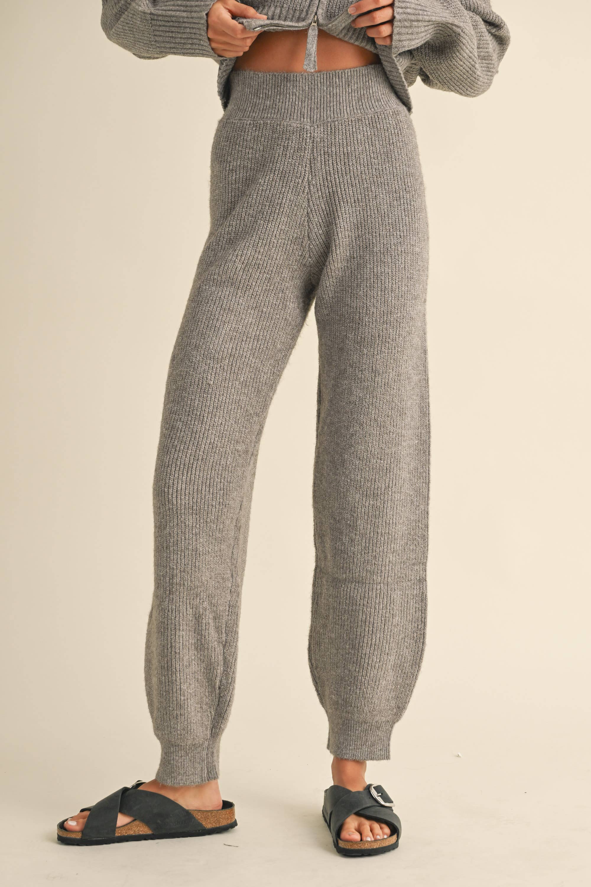 Zunie Mocha Sweater Joggers in Mocha or Oat