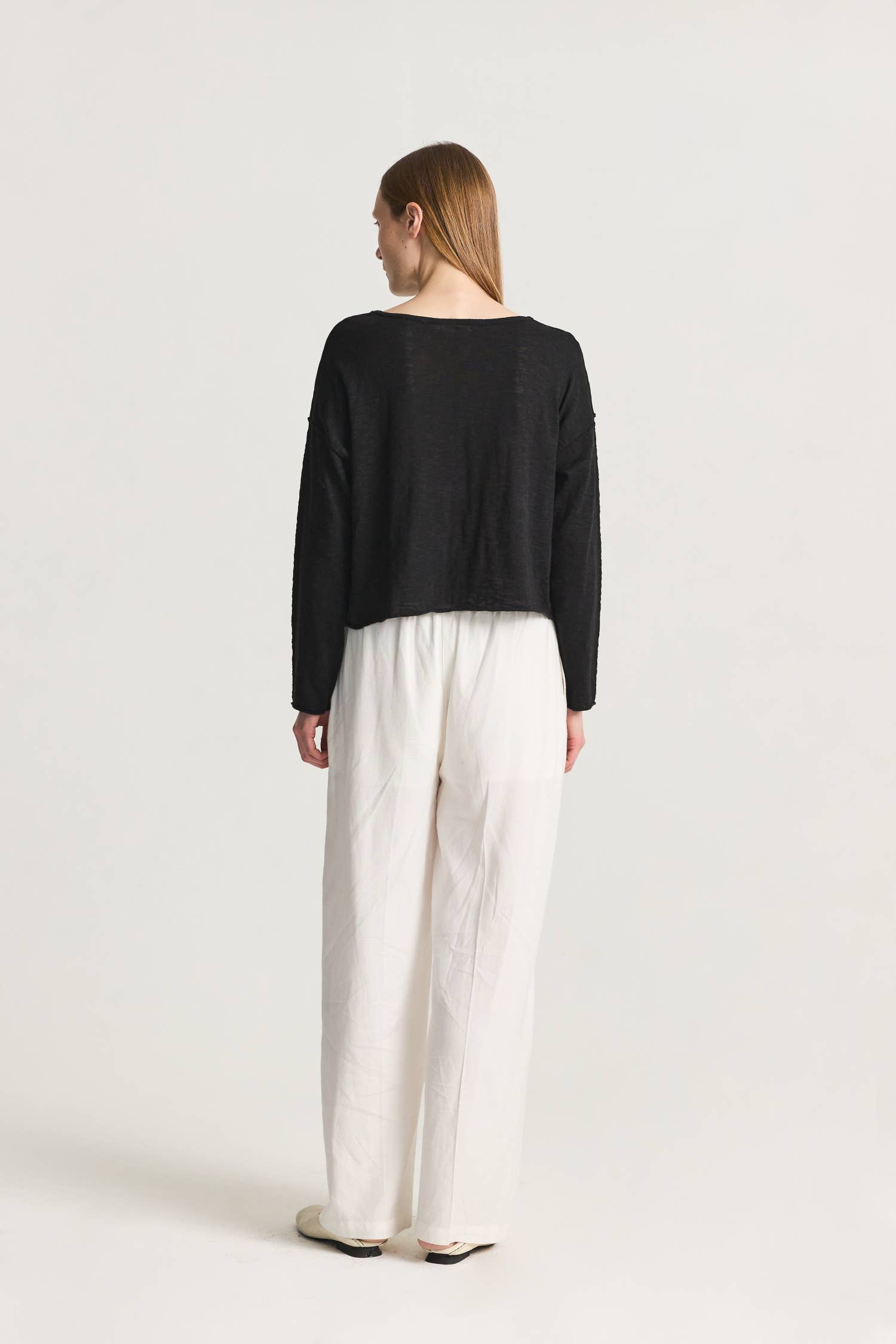 The Gia Relaxed Boat Neck Long Sleeve Top