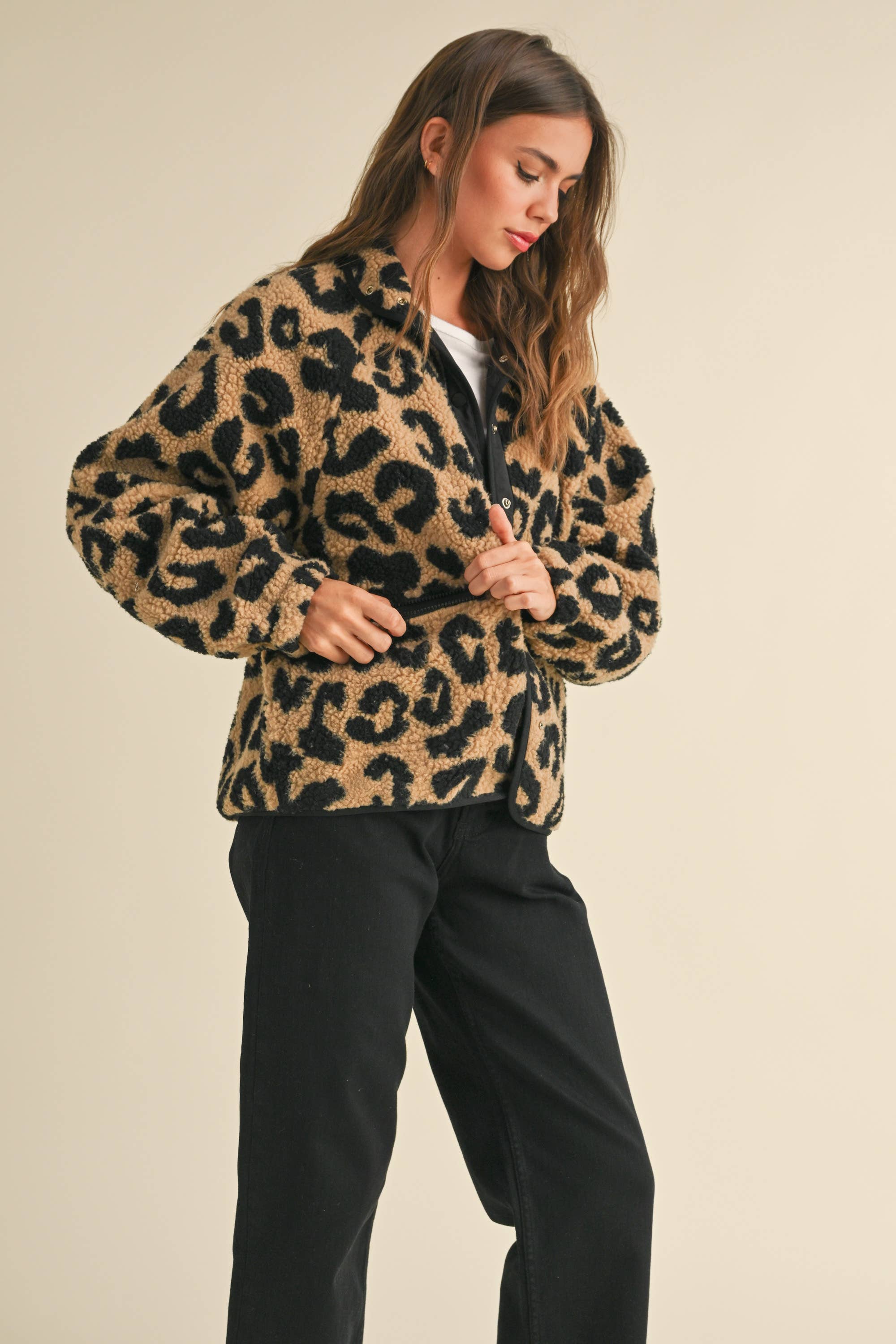 Leopard Sherpa Cozy Jacket