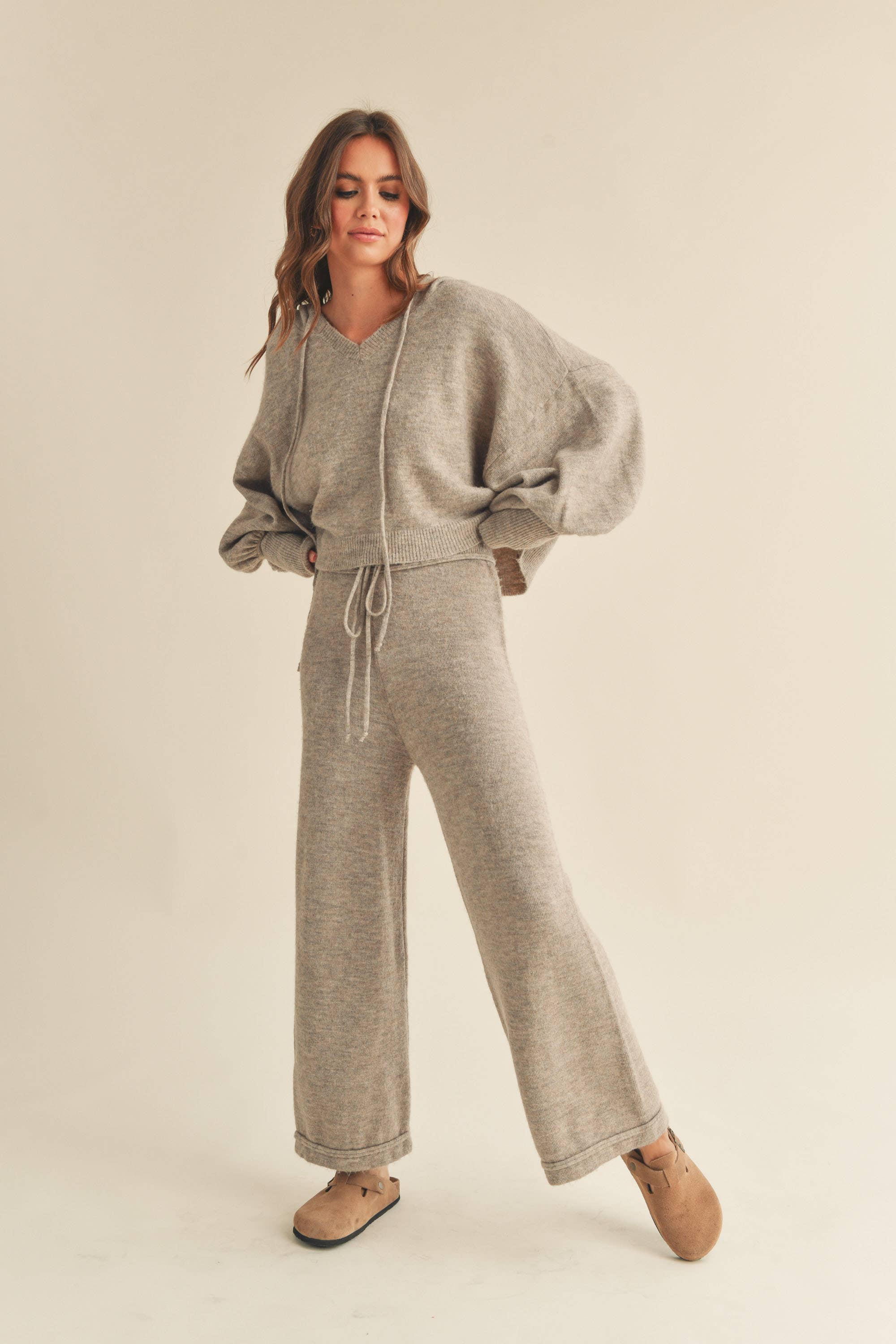 Naya Sweater Pants in Mocha, Black or Grey