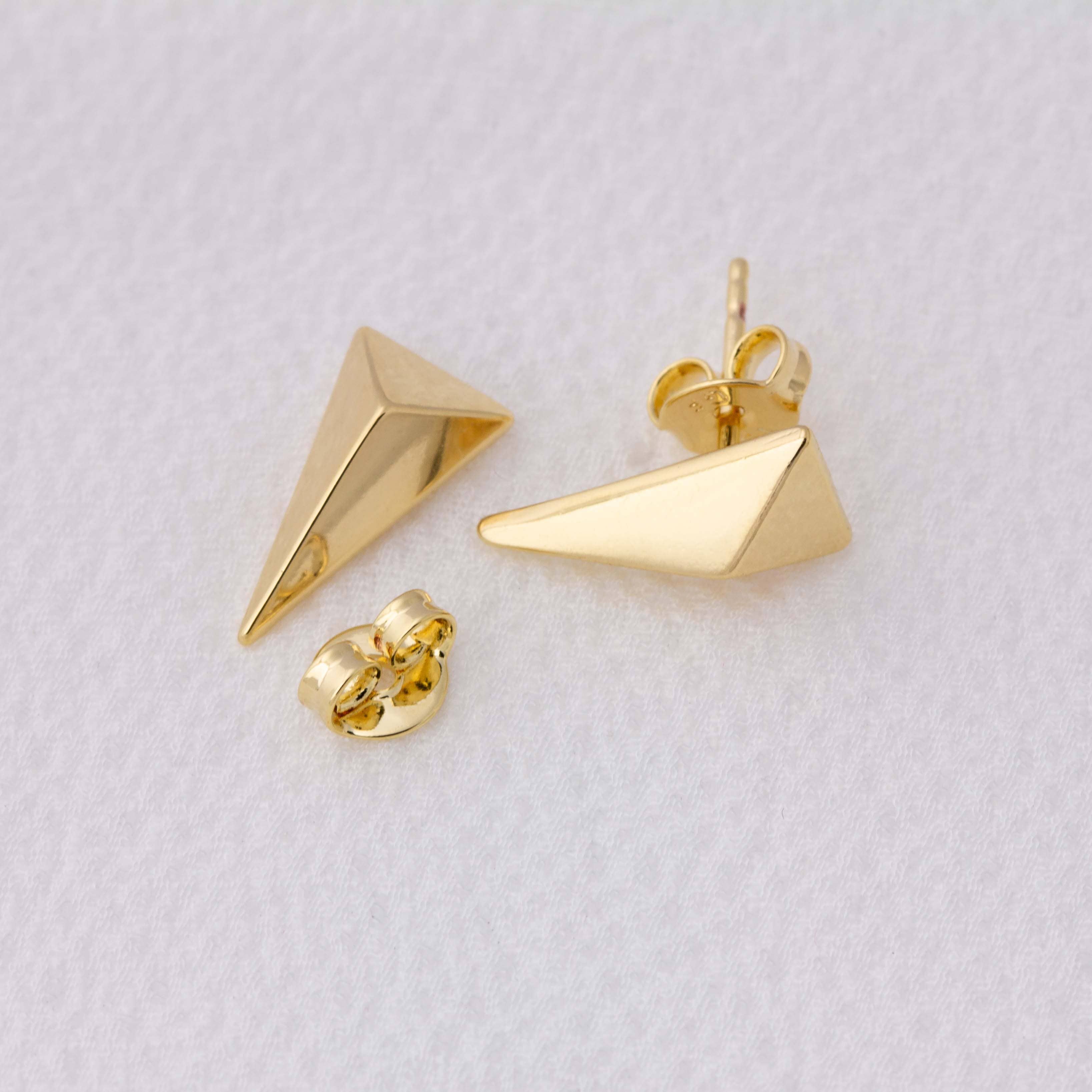 Faceted Triangle Studs