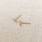 14kt Petite Bar Earrings