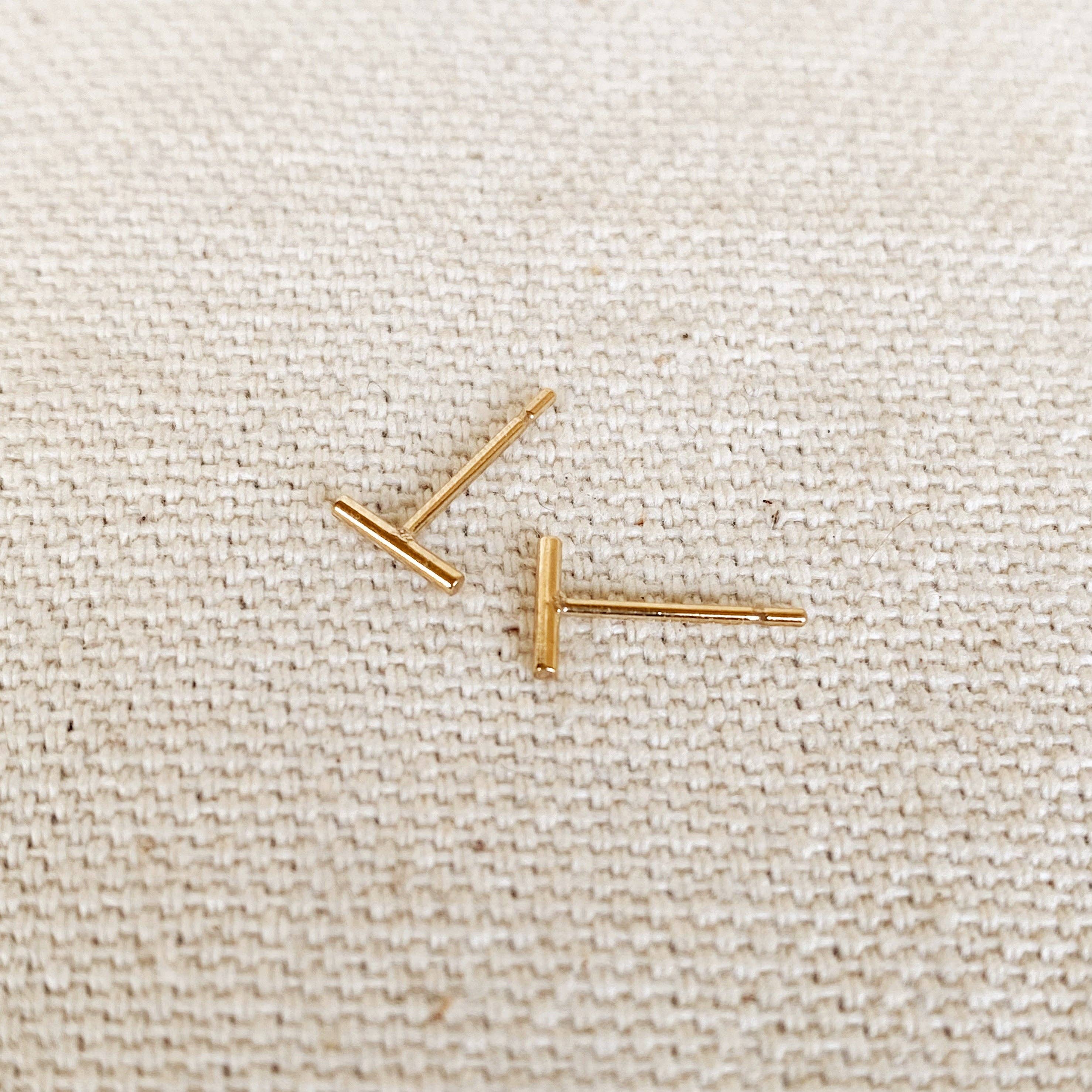 14kt Petite Bar Earrings