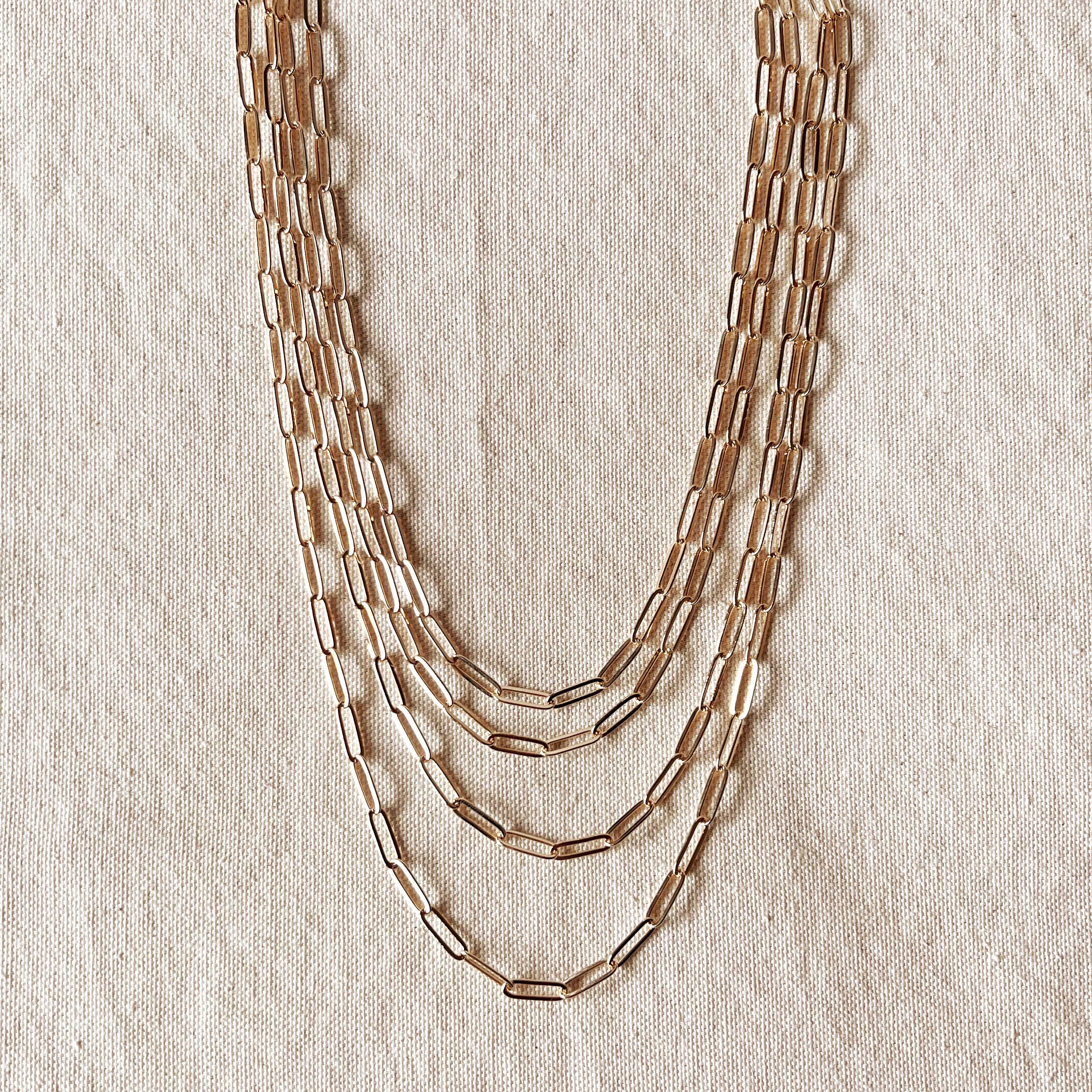 18k GF Classic Paperclip Chain 18"