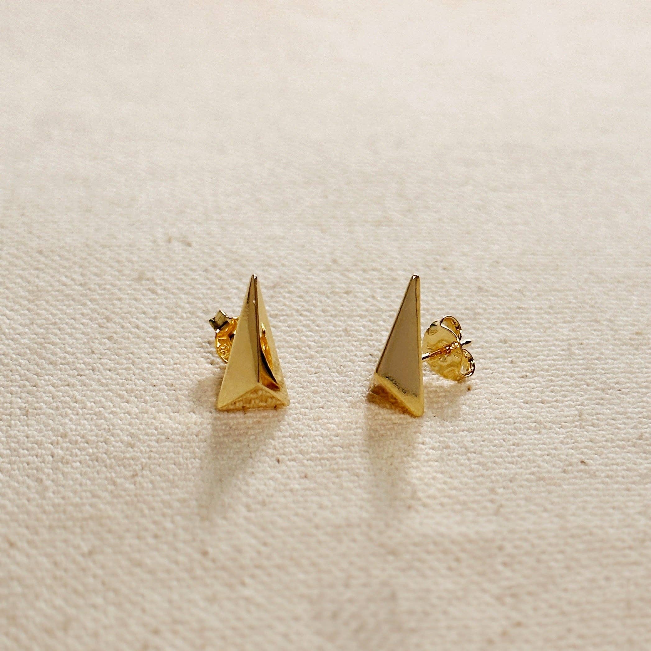 Faceted Triangle Studs