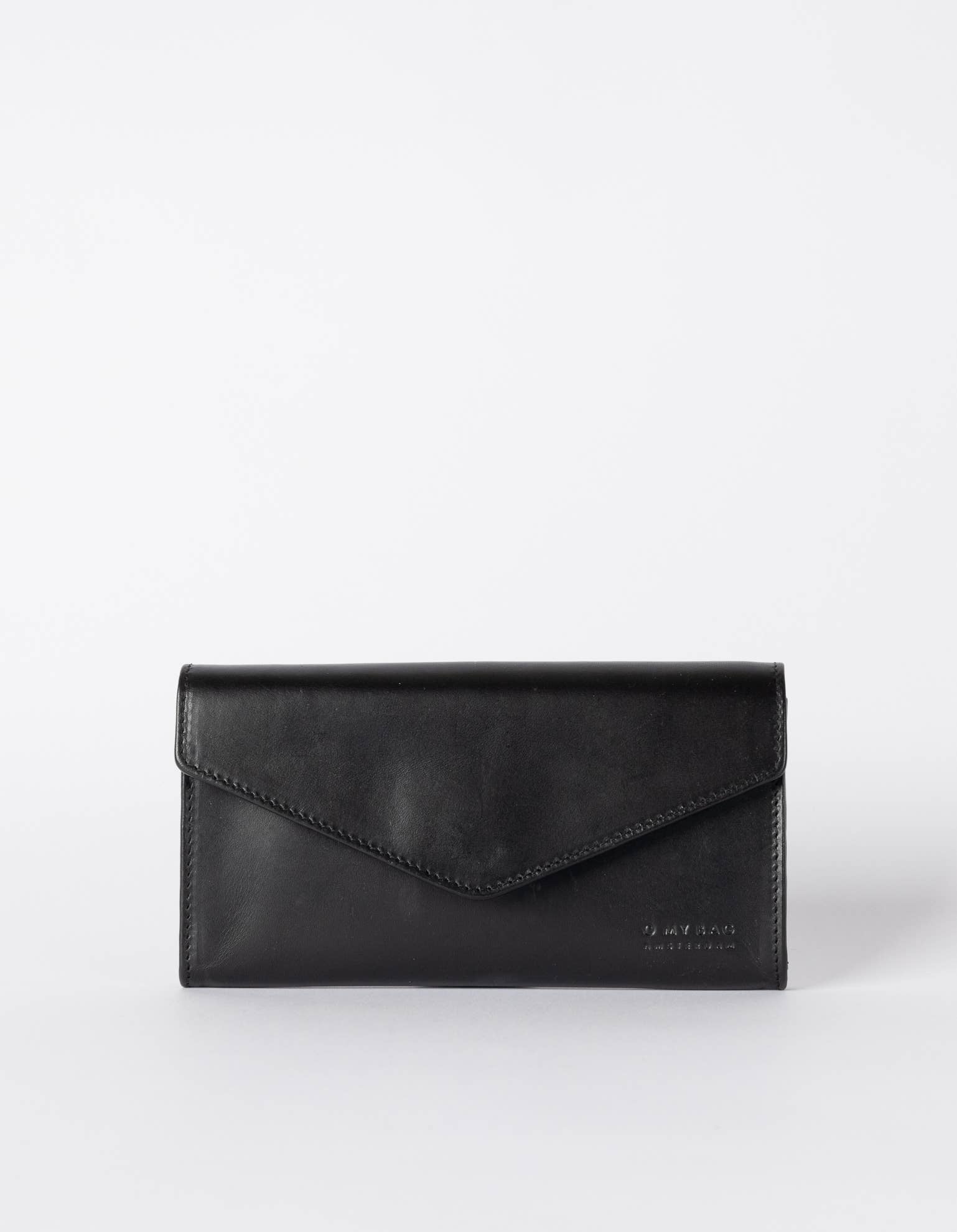 Leather Wallet Pixie's Envelope - Black Classic Leather O my Bag