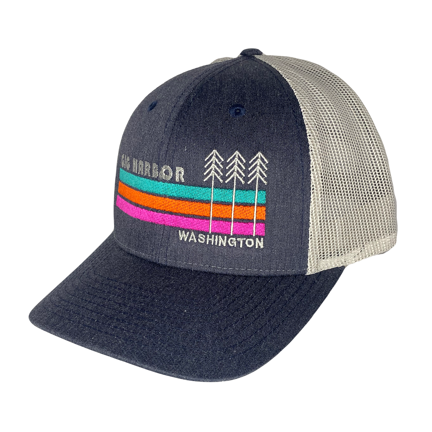 Hudson Navy Stripes and Trees Trucker Hat