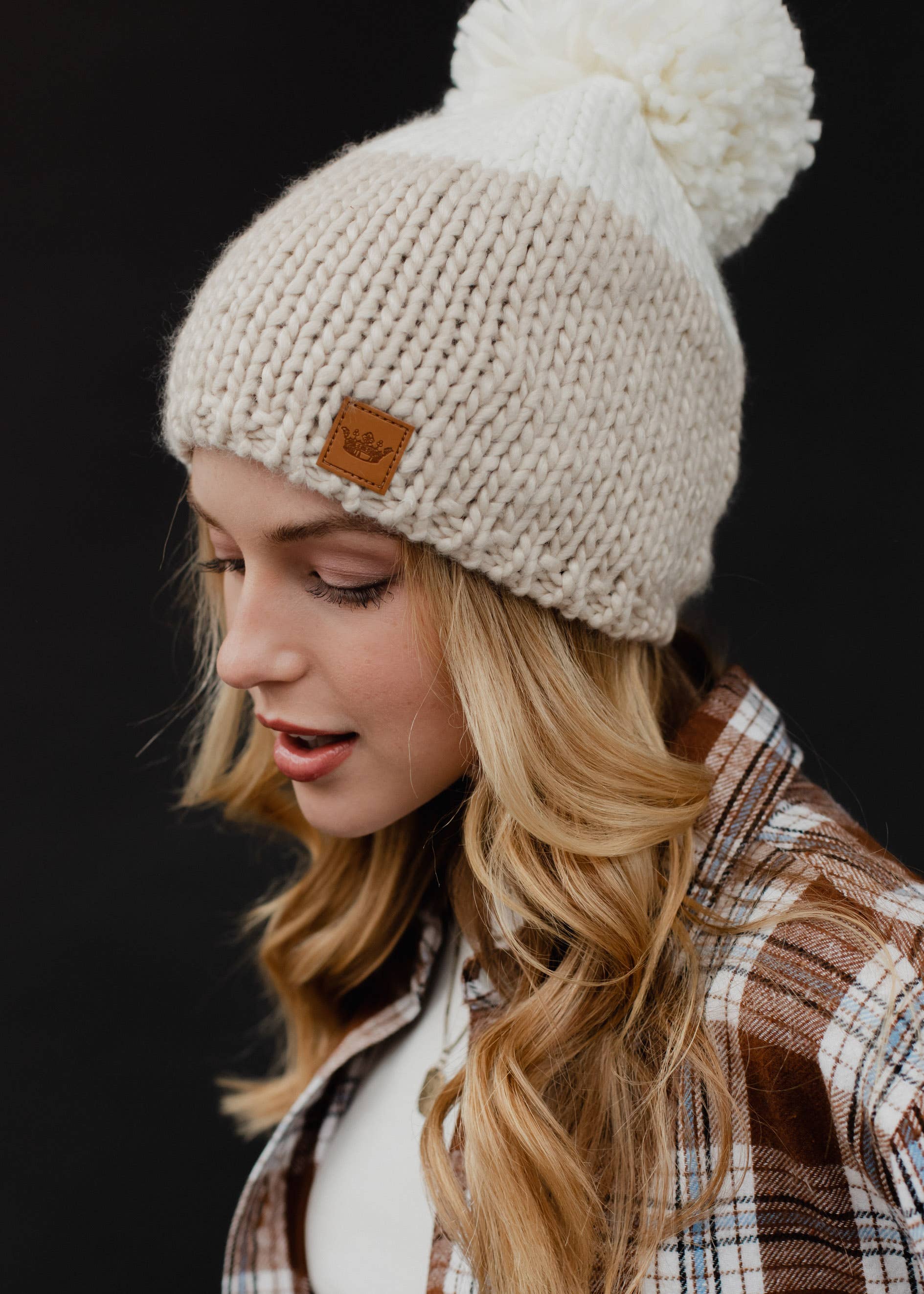 Two Color Pom Hat