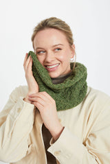 Newport Aran Cable Snood - Green