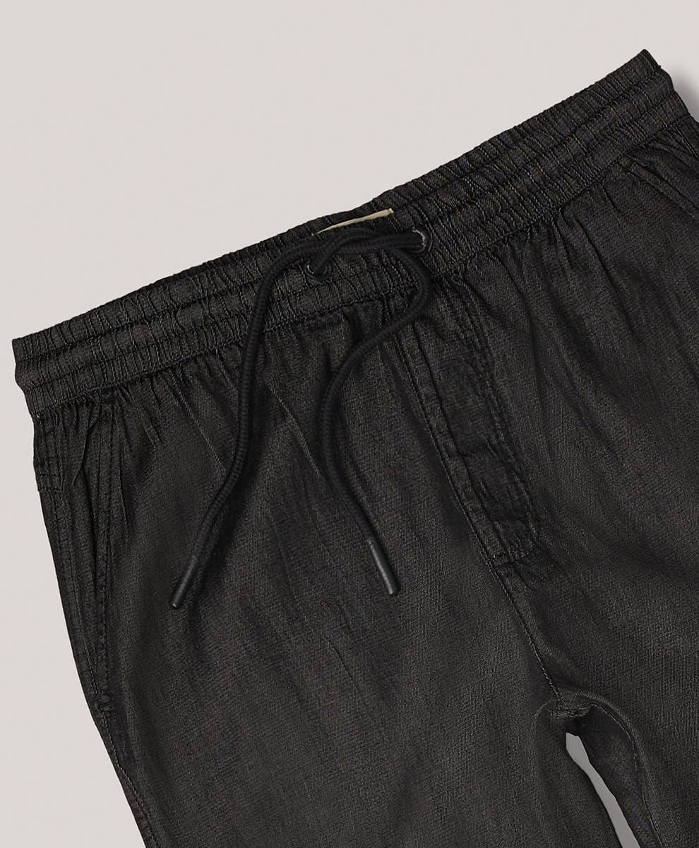 Black Chambray Pants