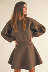 Briana Balloon Sleeve Sweater Dress