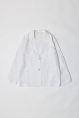 The Lillian Oversized White Linen Blazer