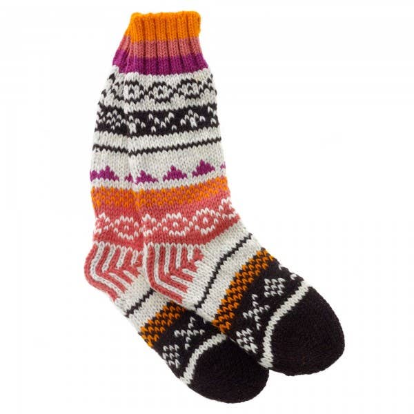 Woollen Fairisle Socks Natural