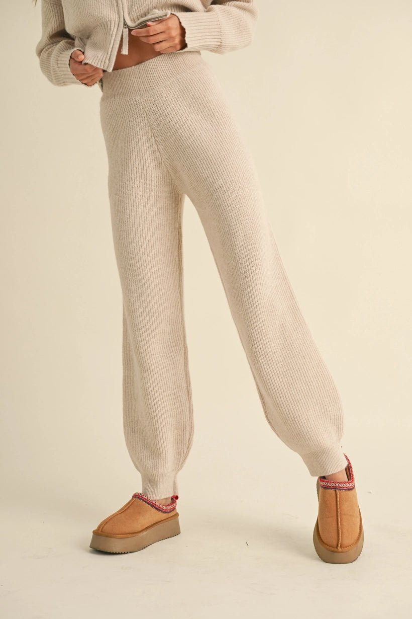 Zunie Mocha Sweater Joggers in Mocha or Oat