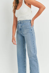 Patch Pocket Wide Leg Light Denim JBD