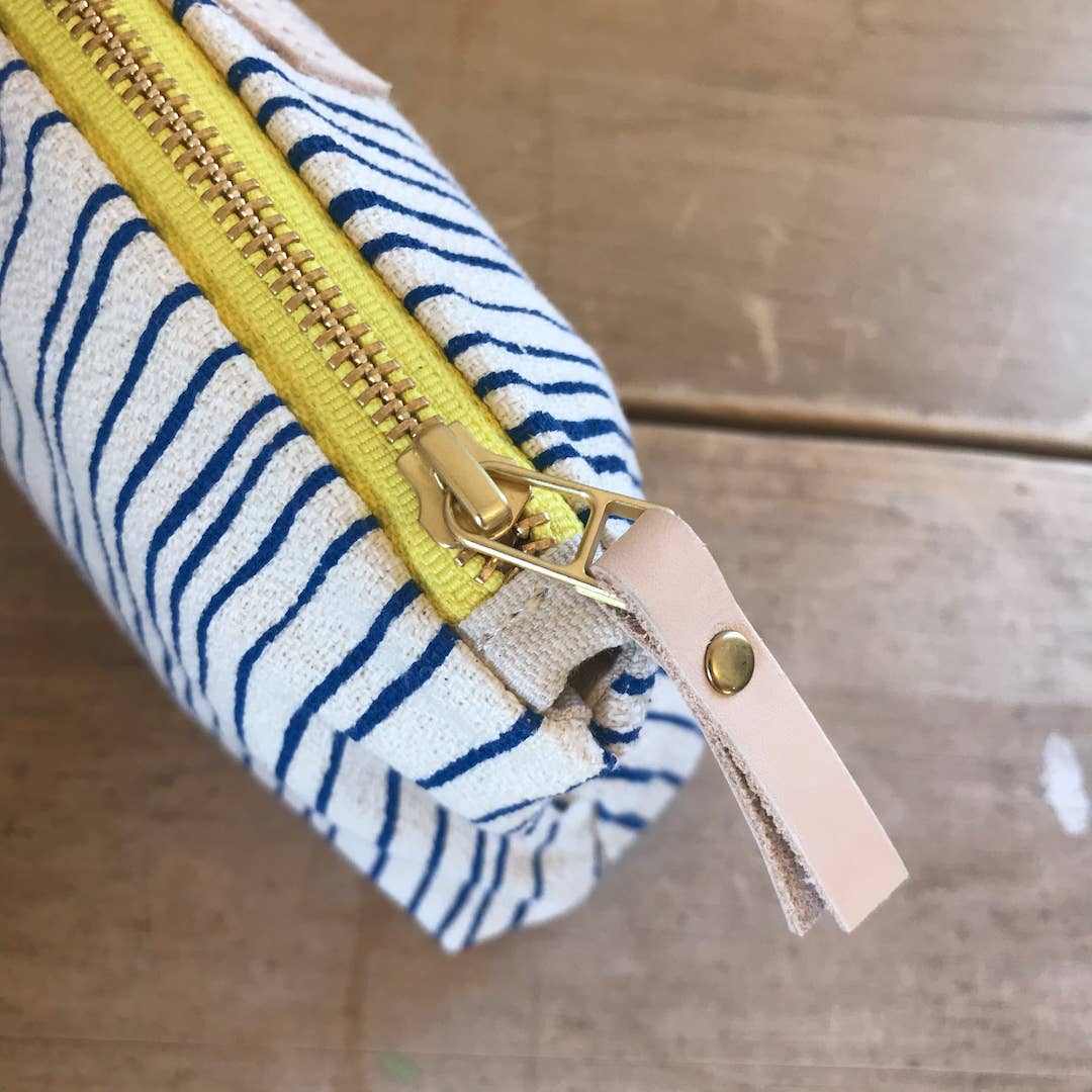 Handmade Skinny Stripe Makeup Bag