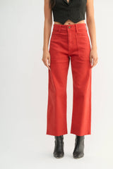 Cranberry High Rise Utility Wide Leg