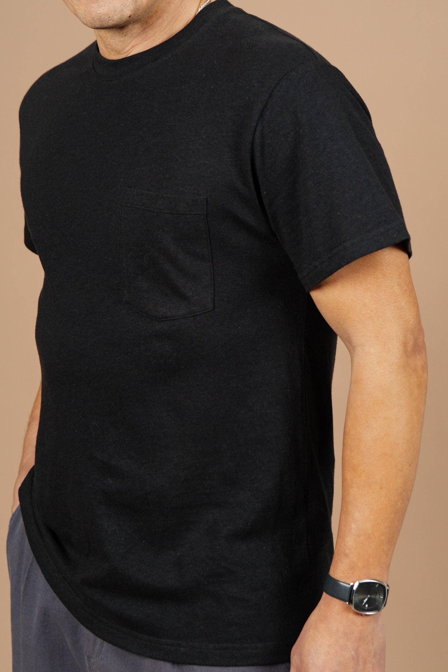 Organic Hemp Pocket Tee / Washed Black