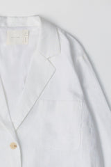 The Lillian Oversized White Linen Blazer