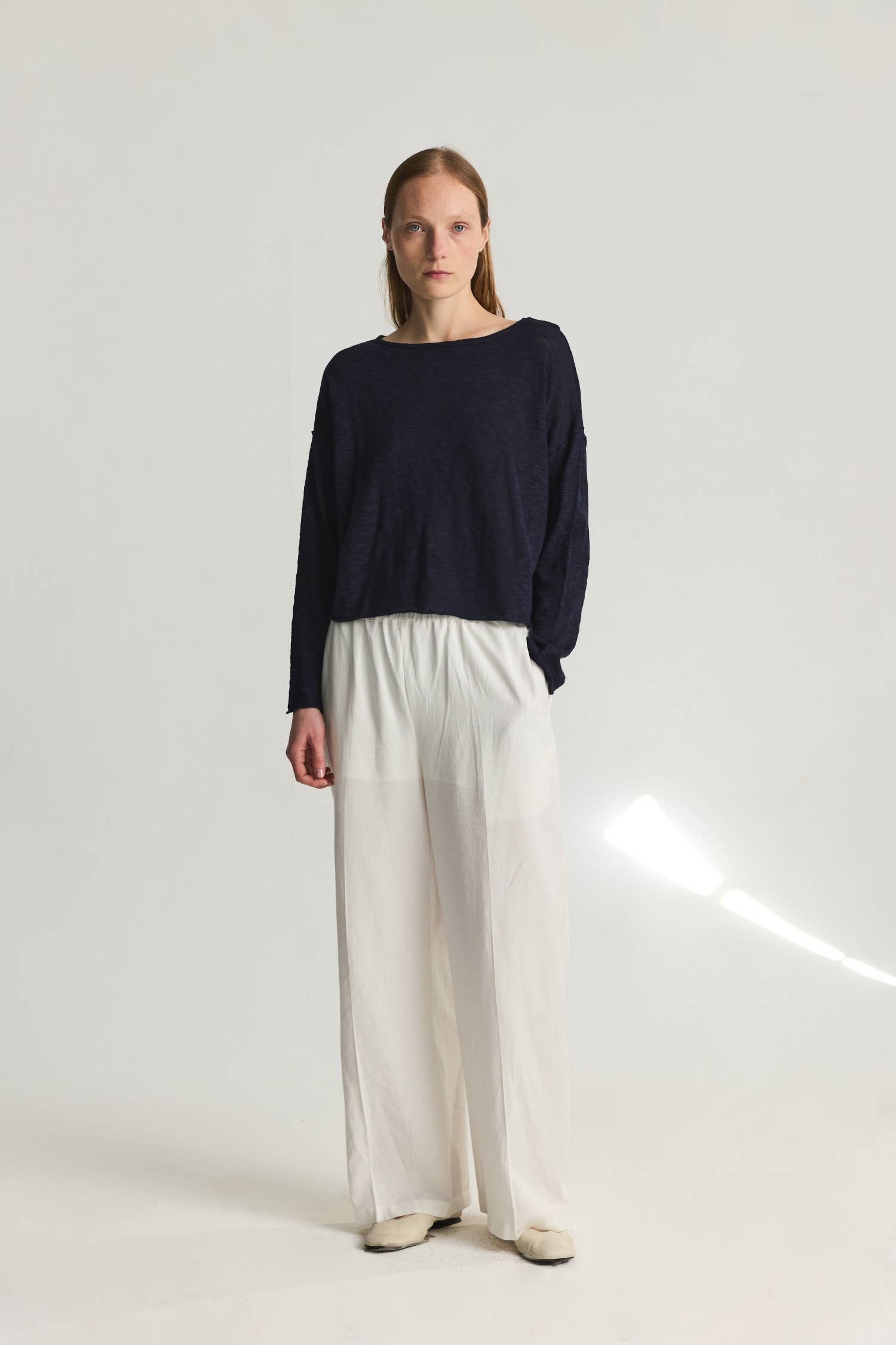 The Gia Relaxed Boat Neck Long Sleeve Top